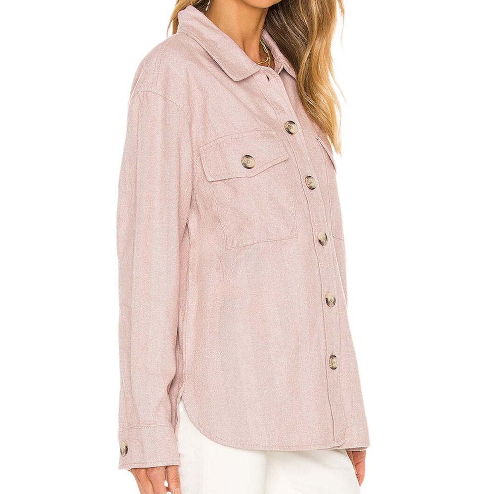Sanctuary Pink Herringbone Shacket
